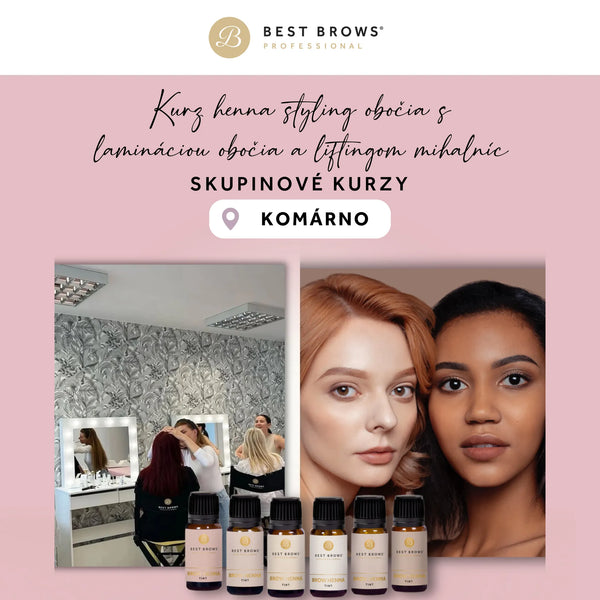 Kurz henna styling obočia s lamináciou obočia a liftingom mihalníc – Komárno