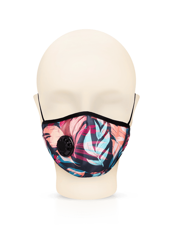 Blue-brown flower pattern mask