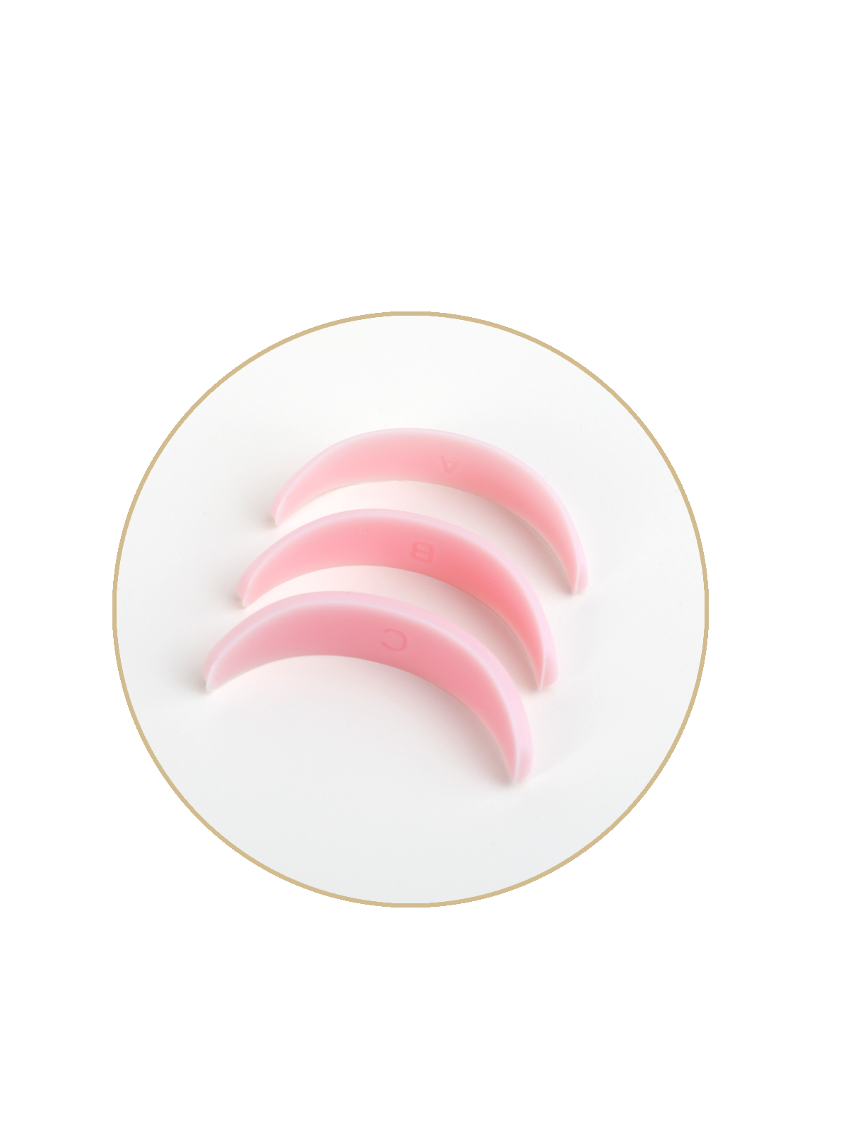 Eyelash Lifting Silicone Pad for Lifting Lower Lashes, Pink, in Sizes A-B-C