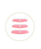 Silikónová podložka na lifting spodných rias, ružová, rozmery A-B-C